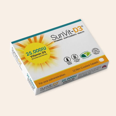 SunVit Vitamin D3 25,000IU 12 High Strength Weekly Tablets