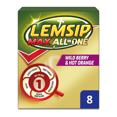 Lemsip Max All In One Wild Berry & Hot Orange Sachets